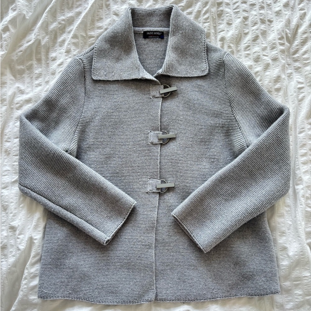 Saint James Wool Blend Knit Sweater / Cardigan/ Jacket